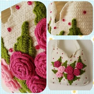 🌹🌿hand made crochet bag